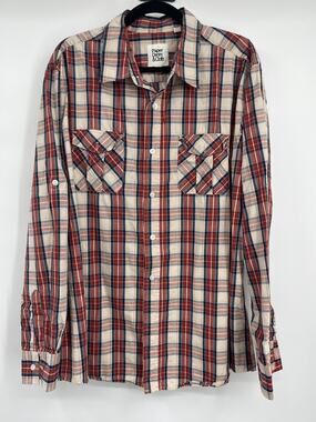 Paper Denim & Cloth Mens Plaid Button Down Shirt Long Sleeve Size XL